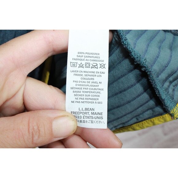 LL Bean Airlight Knit Pullover Sweater Colorblock Blue Green XXL Tall - Picture 9 of 10